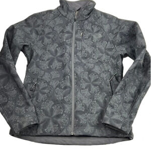 The North  Face TNF Apex Charcoal Grey Floral Waterproof Full Zip Jacket Coat
